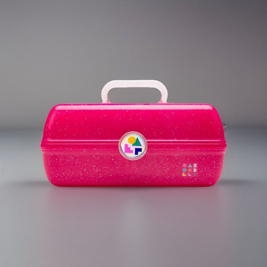 🔥Caboodles On-The-Go Girl Storage Makeup Bag Box - Pink Sparkle Clear Handle🔥