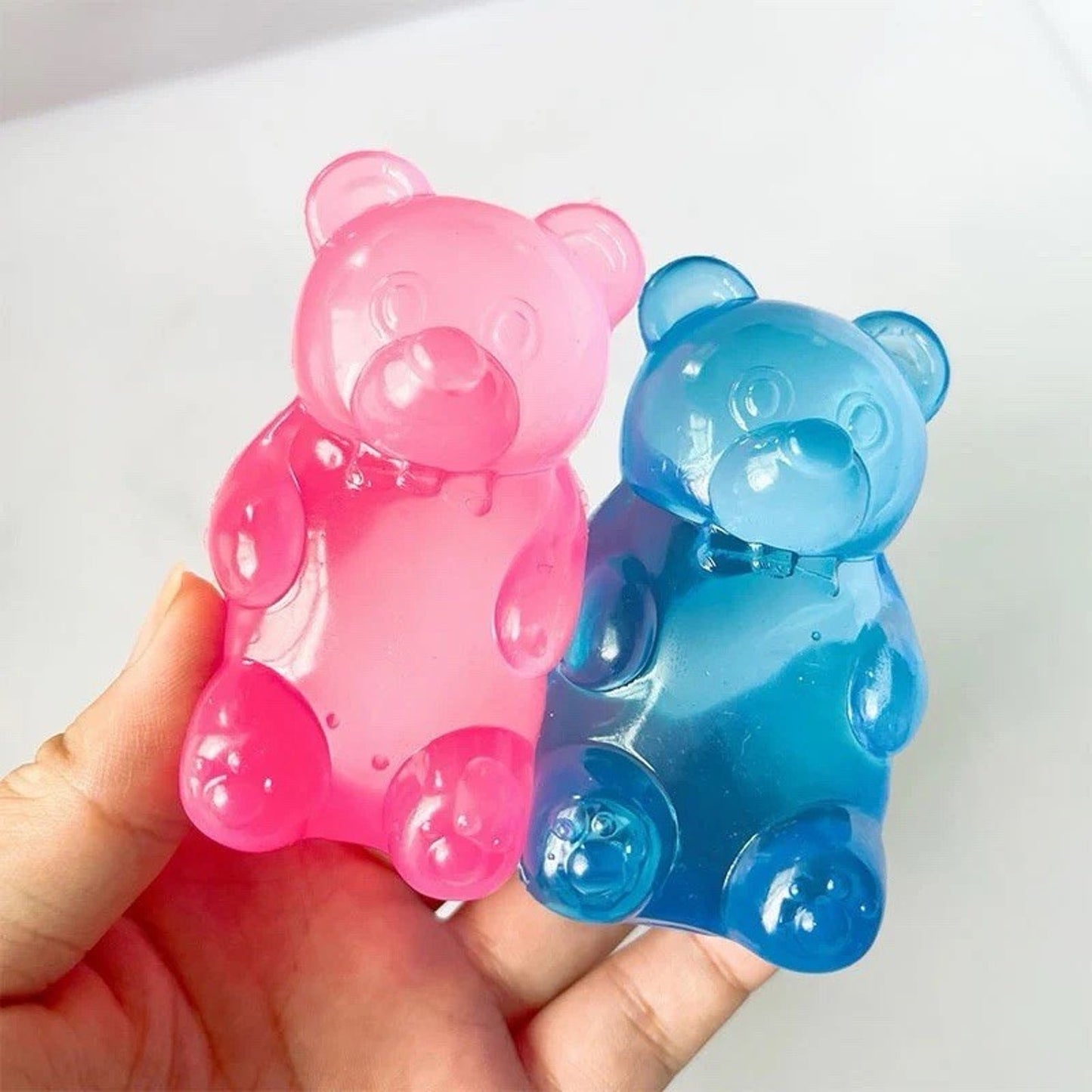 🔥Handmade Jelly Gummy Bear Squishy Fidget Toy Blue BNWT🔥