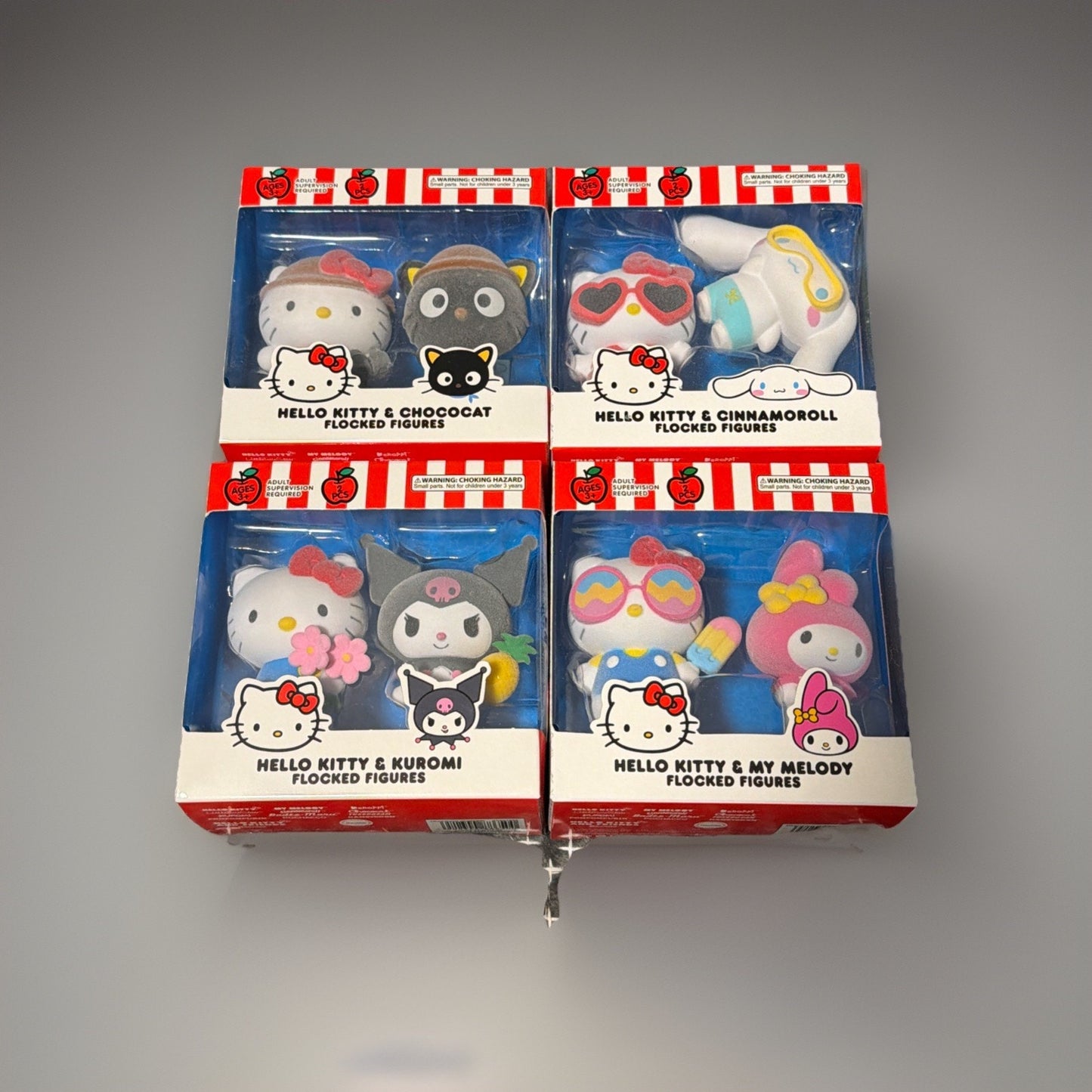 🔥Hello Kitty and Friends 2.5" Flocked Collectible Figures 2pk Lot of 4 2025🔥