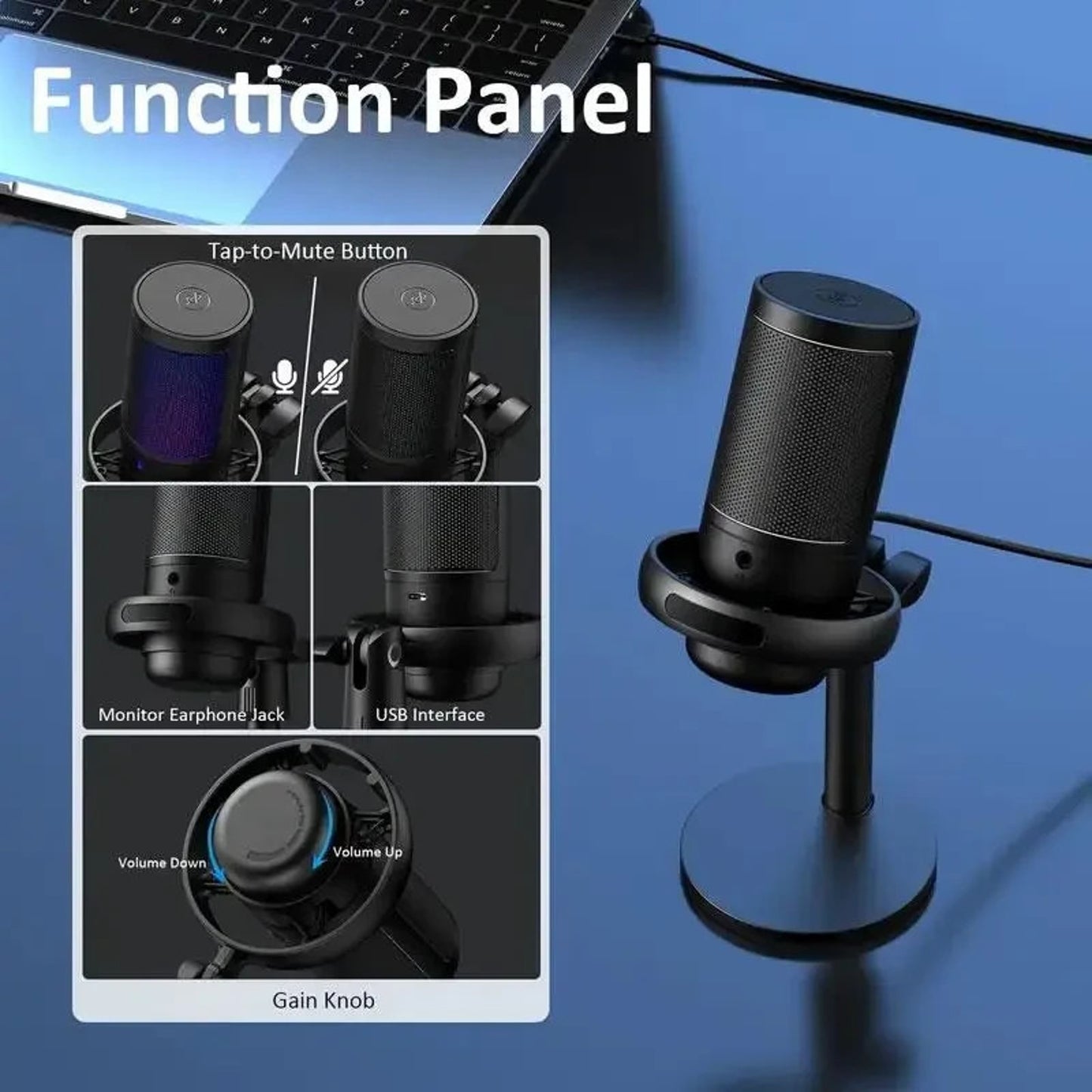 🔥USB Microphone for Streaming & Podcasts - RGB Condenser Mic🔥