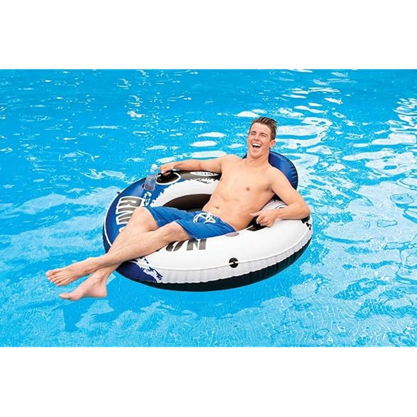 🔥INTEX 58825EP River Run 1 Inflatable Floating Lounge Float Blue BNWT🔥