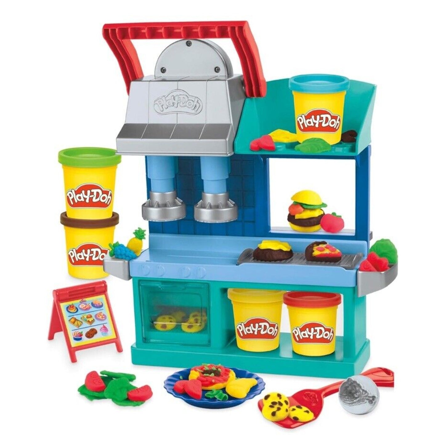 🔥Play-Doh Kitchen Creations Busy Chef's Restaurant Playset 2-Sided Play BNWT🔥