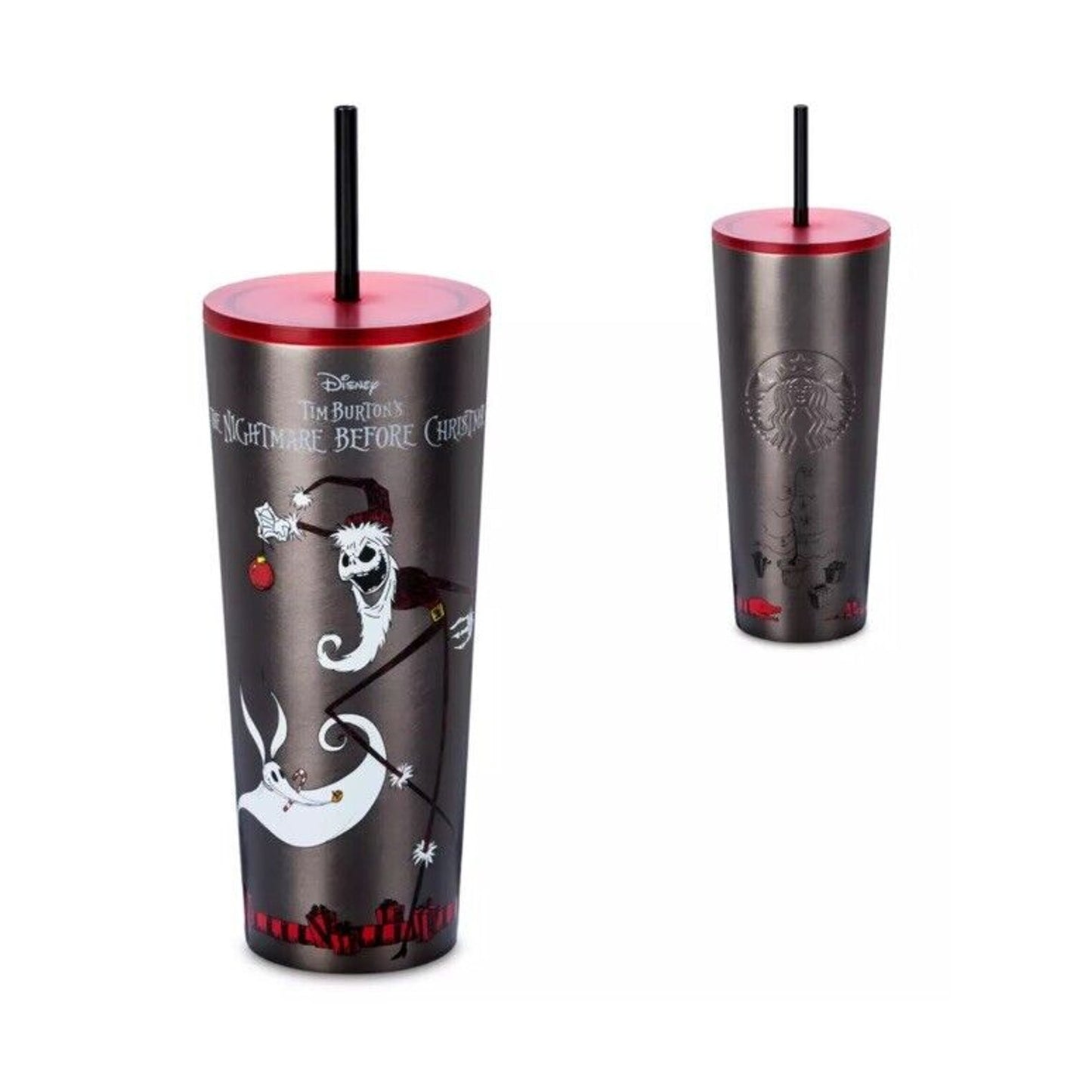 🔥The Nightmare Before Christmas Stainless Steel Starbucks Tumbler + Straw ‘24🔥