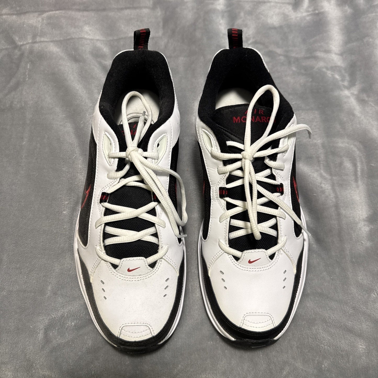 🔥Nike AIR MONARCH IV Men White Black Red 101 Walking Shoe Mens 12 BNWT🔥