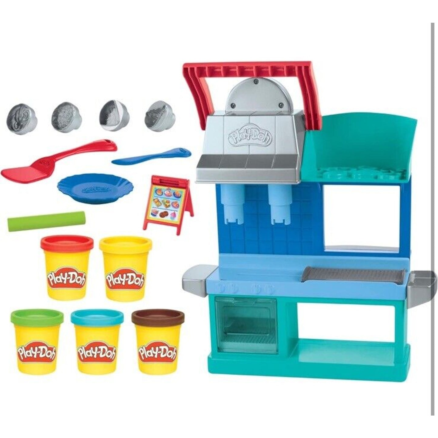 🔥Play-Doh Kitchen Creations Busy Chef's Restaurant Playset 2-Sided Play BNWT🔥