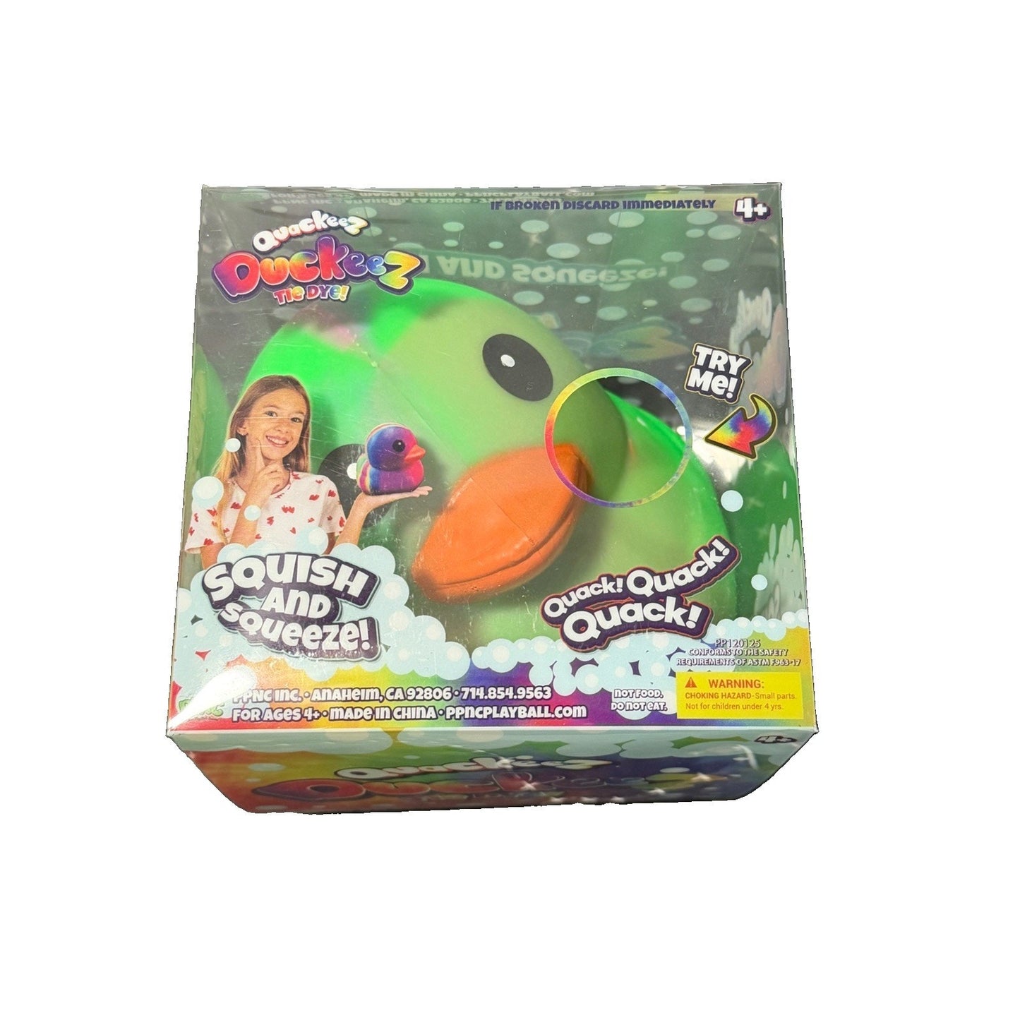 🔥Quackeez Jumbo Squeezy Ducks – Tie Dye Squishy Stress Relief Toy Viral BWT🔥