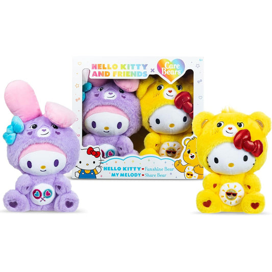 🔥Hello Kitty X Care Bears 2 Pack Plush Hello kitty And My Melody BNWT🔥