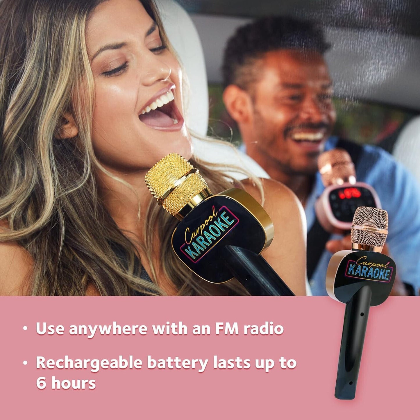 🔥Singing Machine Carpool Karaoke Mic 2.0 Rose Gold BNIB🔥