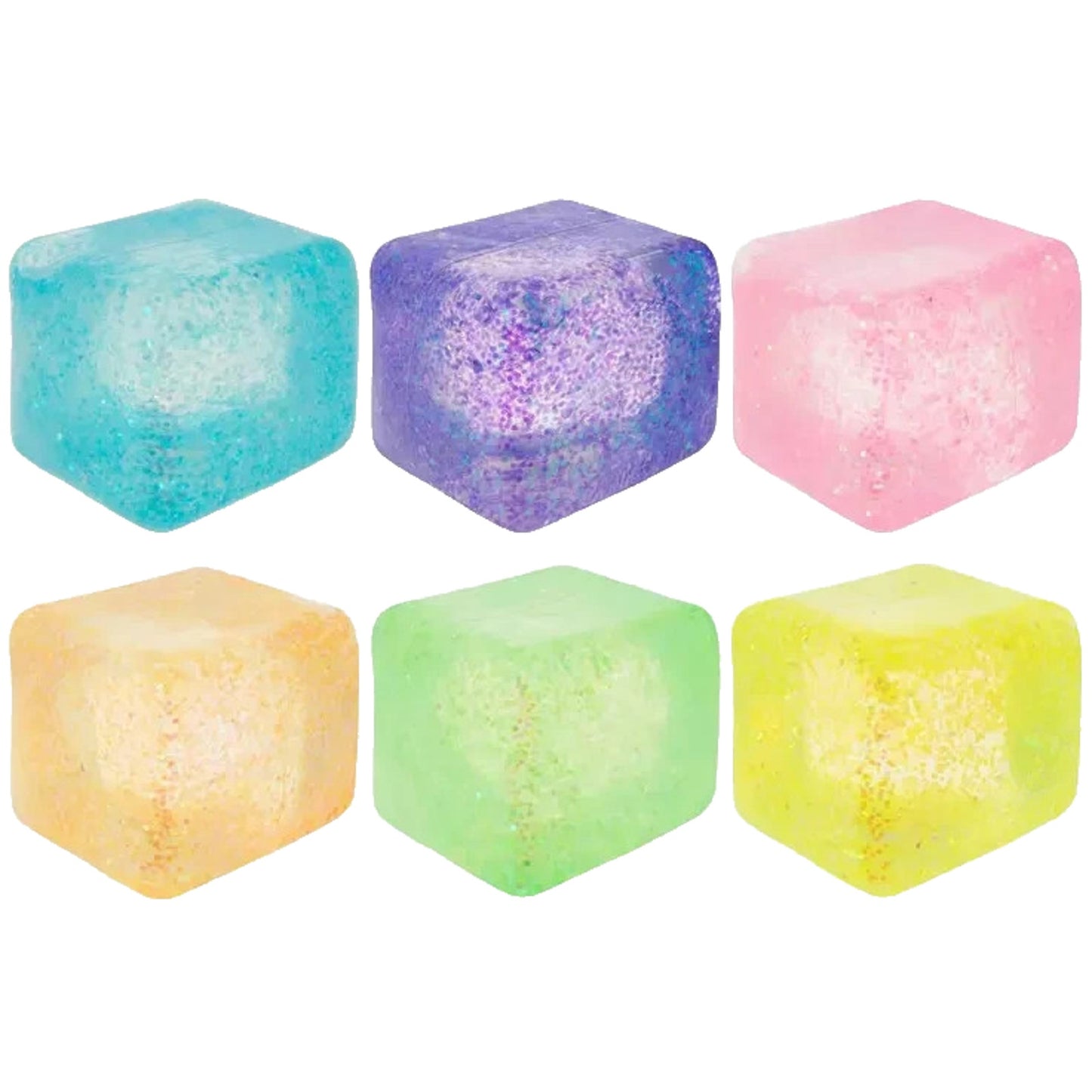 🔥Play Side Creations Squishy Cube BLUE GLITTER BNWT🔥