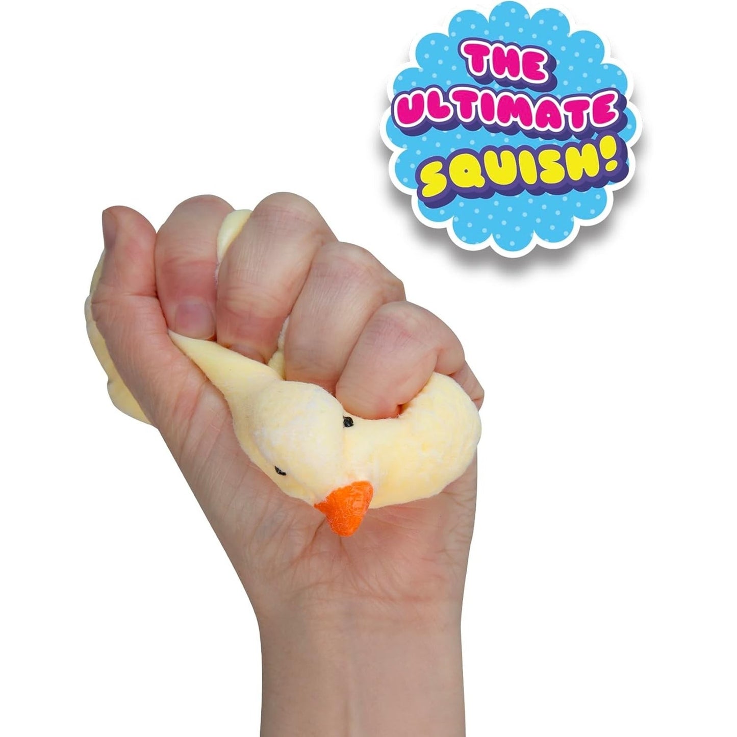 🔥Taba-Licious Curiosities Fluffs Duck 3-Inch Squeeze Toy Yellow BNWT🔥