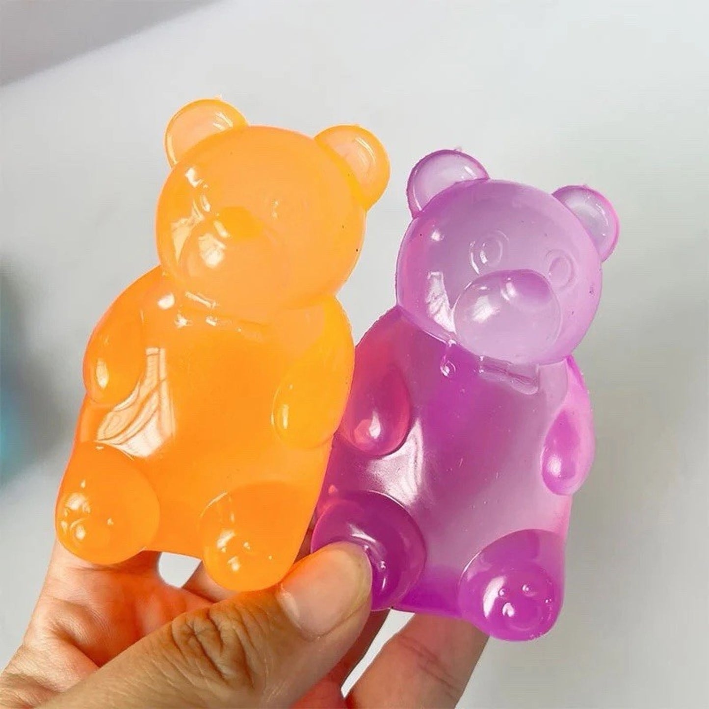🔥Handmade Jelly Gummy Bear Squishy Fidget Toy Blue BNWT🔥