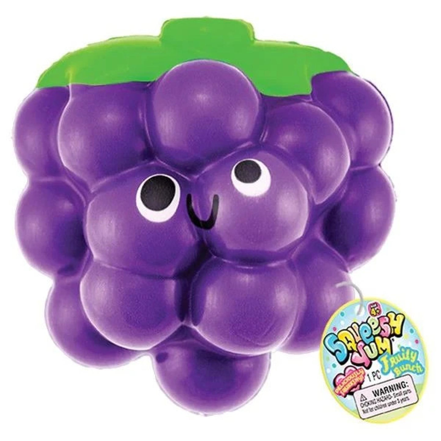🔥Ja-Ru Squeesh Yum 5 Inch Fruity Bunch Foam Squishy Toy GRAPE BNWT🔥