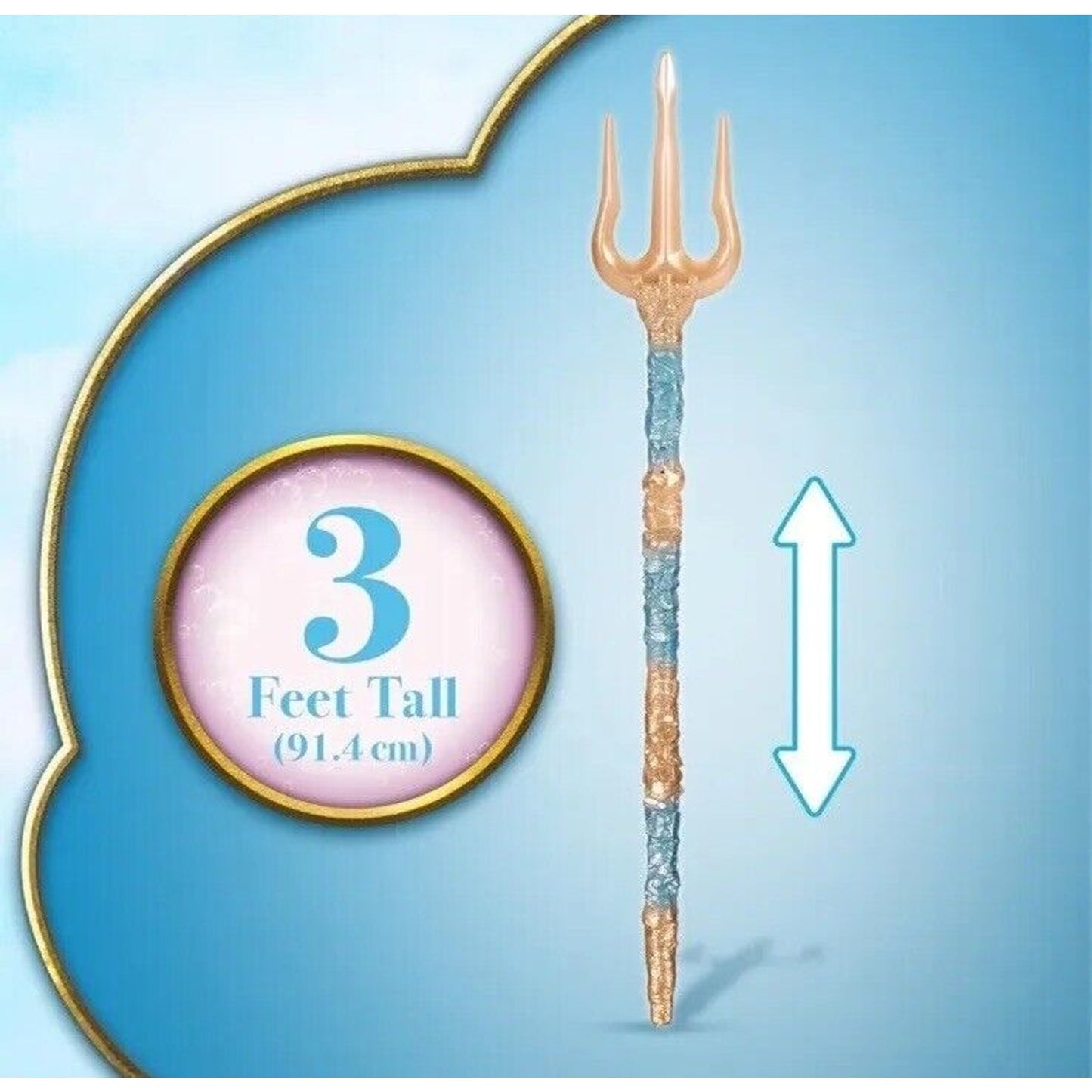 🔥The Little Mermaid King Tritons All-Powerful Trident Toy 36 Inches Long BNWT🔥