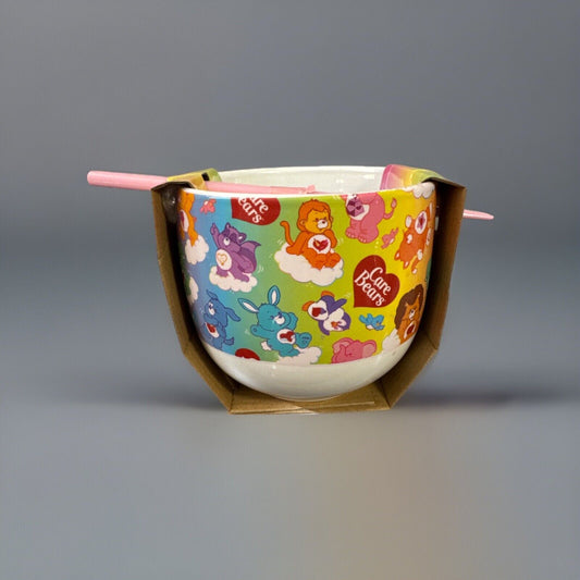 🔥Care Bears Ramen Bundle Ceramic with Chopsticks & Spoon BNWT🔥