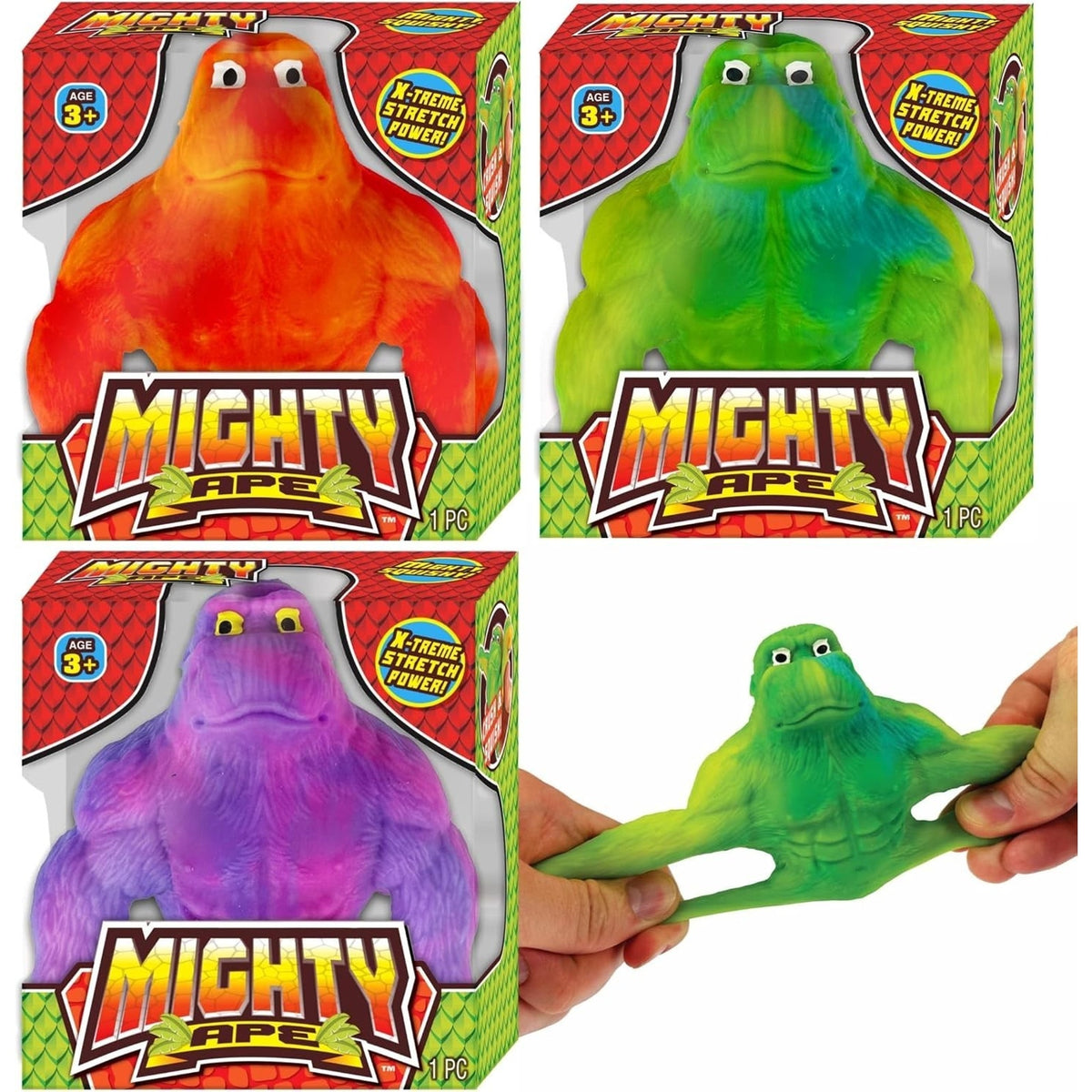 🔥Ja-Ru Mighty Ape X-treme Stretch Squish Toy 3" RED/ORANGE BNWT🔥