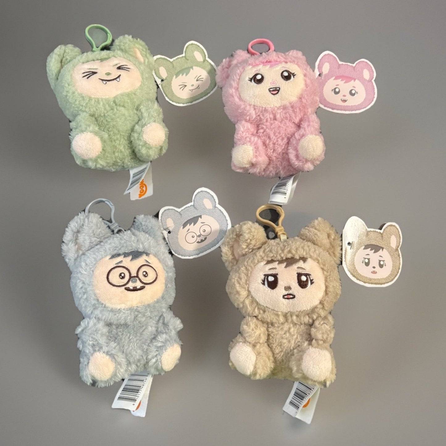 🔥LaBabies Fall Sherpa Collection Plush Monster Clip Complete Set of 4 BNWT🔥