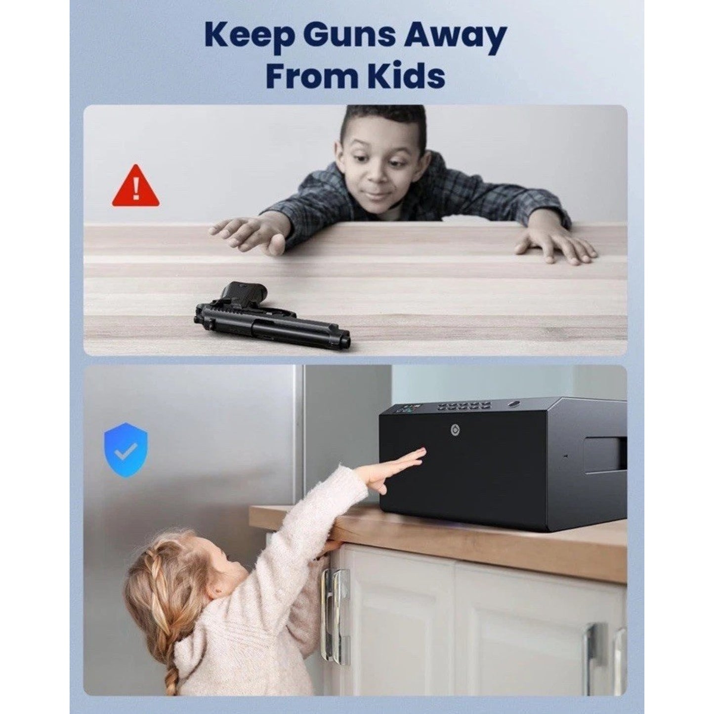 🔥4-Pistol Biometric Gun Safe with LCD Temp Humidity Battery BNWT🔥