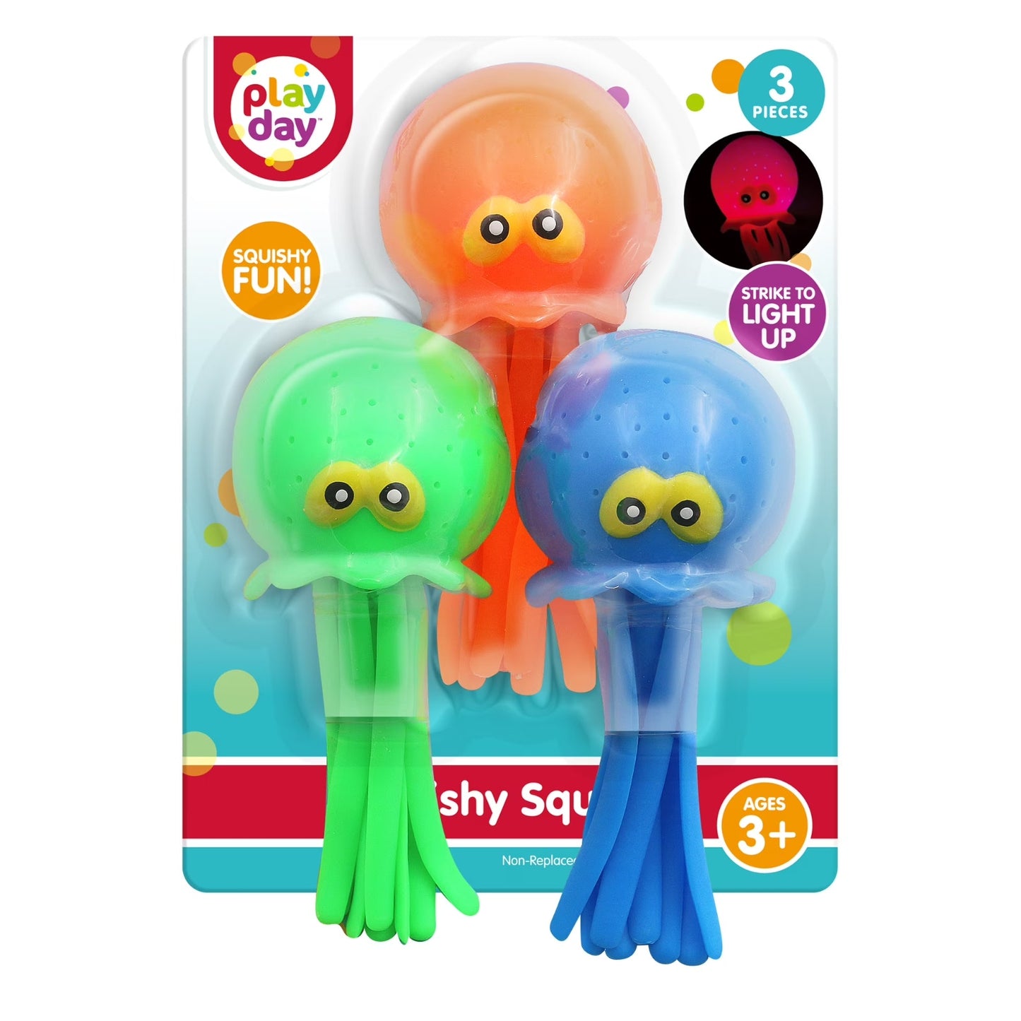🔥Play Day Squishy Squids Light-Up Green Blue Orange Water Play NWT🔥