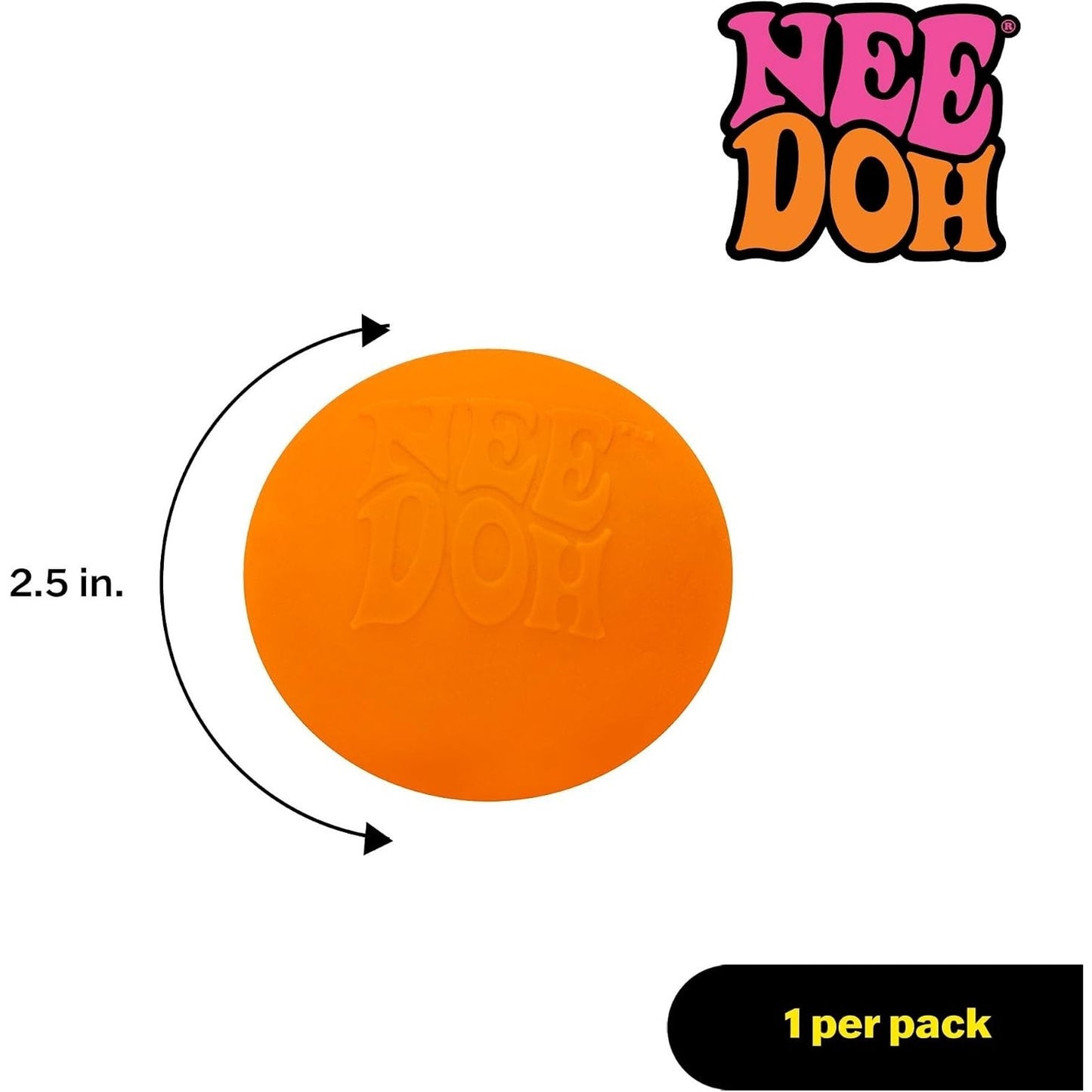 🔥NeeDoh Nee Doh Original The Groovy Glob Squishy Stress Ball Orange NWT🔥