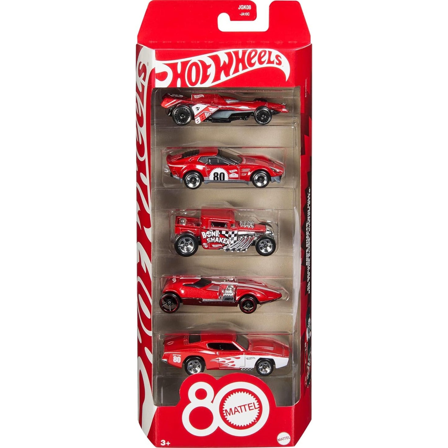 🔥Hot Wheels MATTEL’S 80th ANNIVERSARY 5-PACK CARS RED BNWT🔥