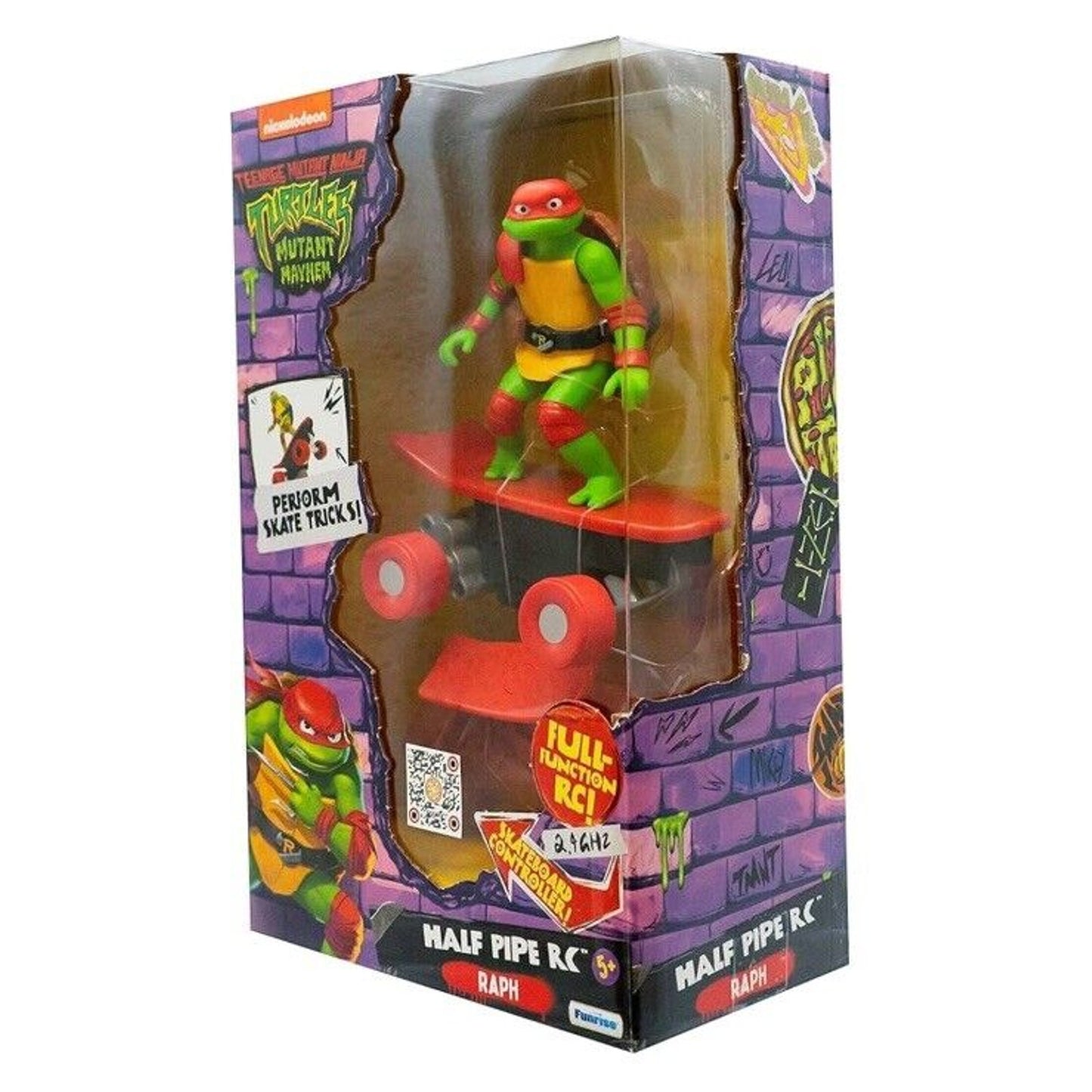 🔥Teenage Mutant Mayhem Nickelodeon Ninja Turtles Half Pipe Raph Skate RC🔥