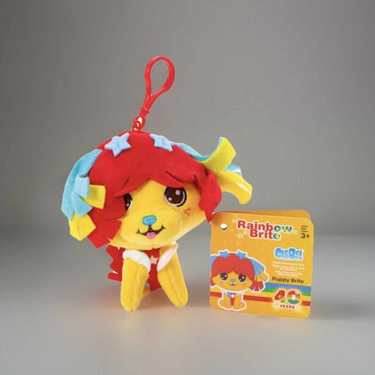 🔥CheeBee Rainbow Brite Puppy Brite 4" PLUSH Backpack Clip Keychain BNWT🔥
