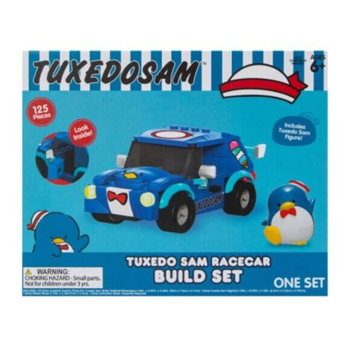 🔥Sanrio Hello Kitty Tuxedo Sam Racecar Build Set 125 Pc W/ Figure BNWT🔥