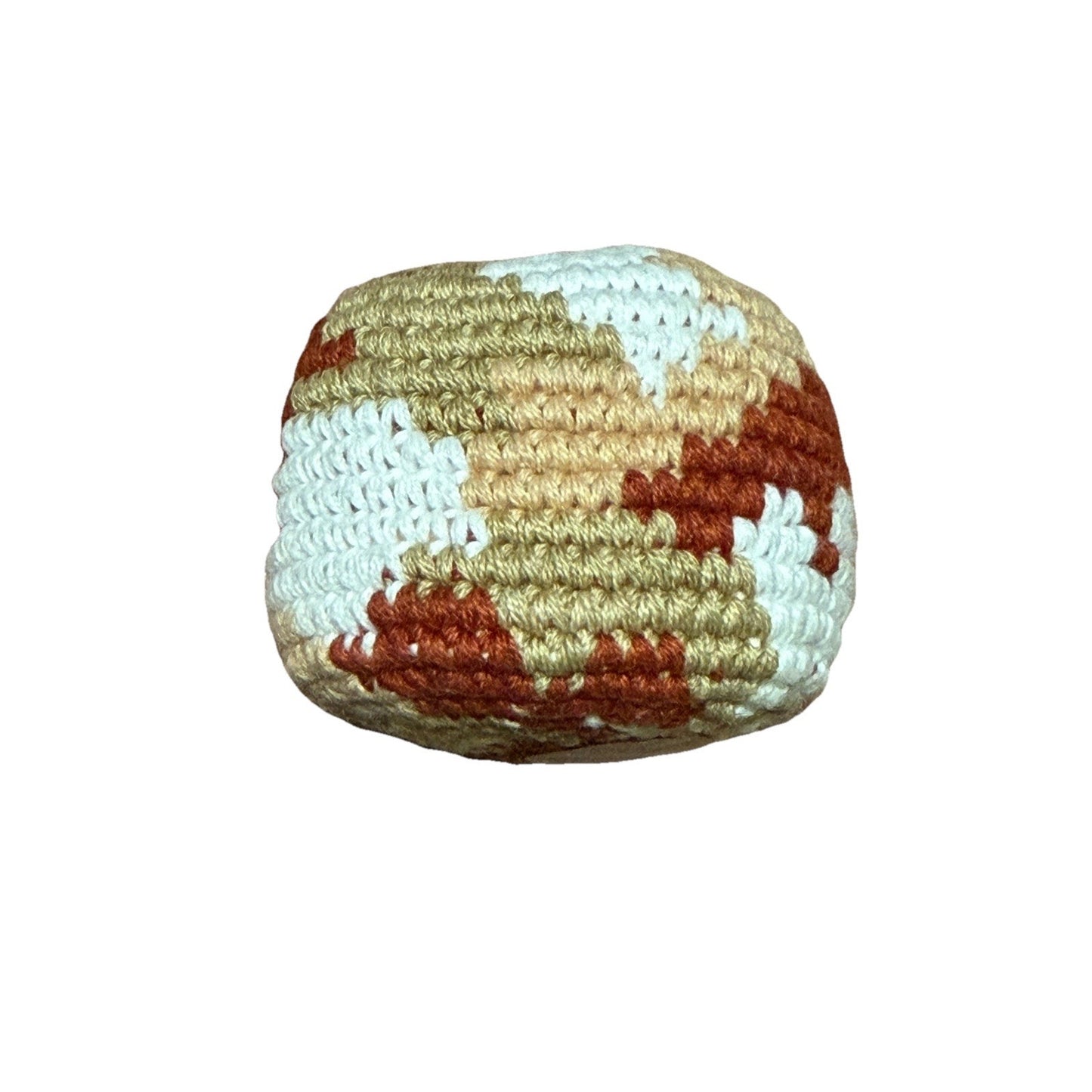 🔥World Footbag Boota Bag Crochet Hacky Tan/White/Brown BNWT🔥