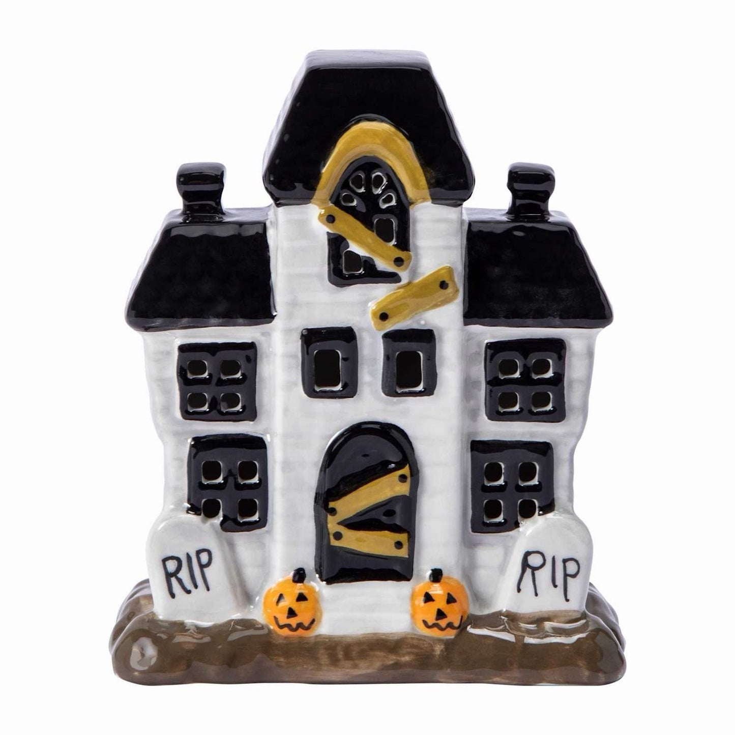 🔥Halloween Ceramic LED Light Up Haunted House BNWT🔥