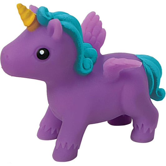 🔥Schylling Itsy Bitsy Unicorn Pocket-Size Squishy Foam Squeeze Toy Purple BNWT
