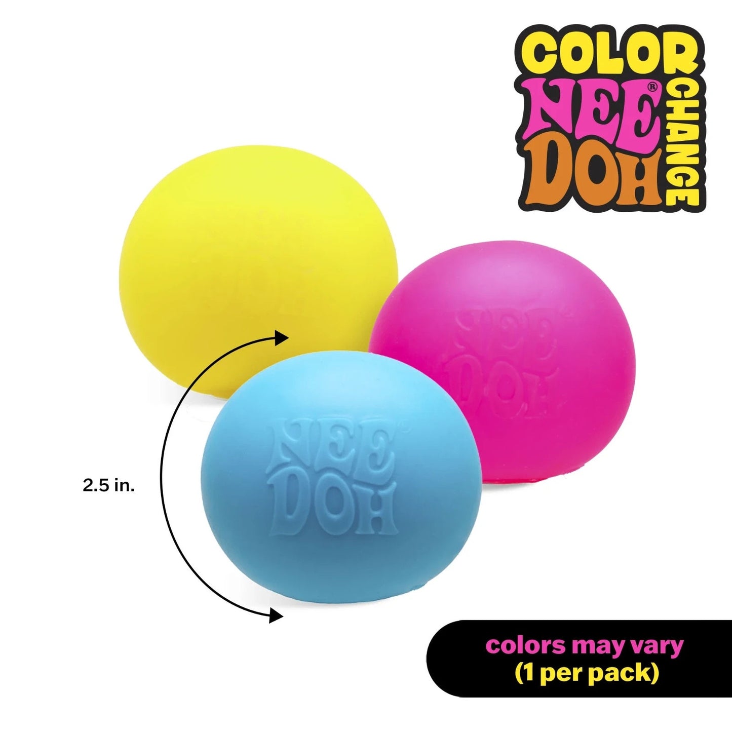 🔥NeeDoh Color Change Fidget Toy Stress Relief Squishy Ball Yellow BNWT🔥