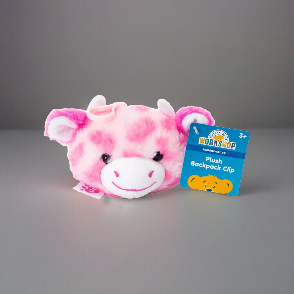 🔥Build A Bear 4" PINK COW Plush Backpack Clip On Keychain BNWT💥