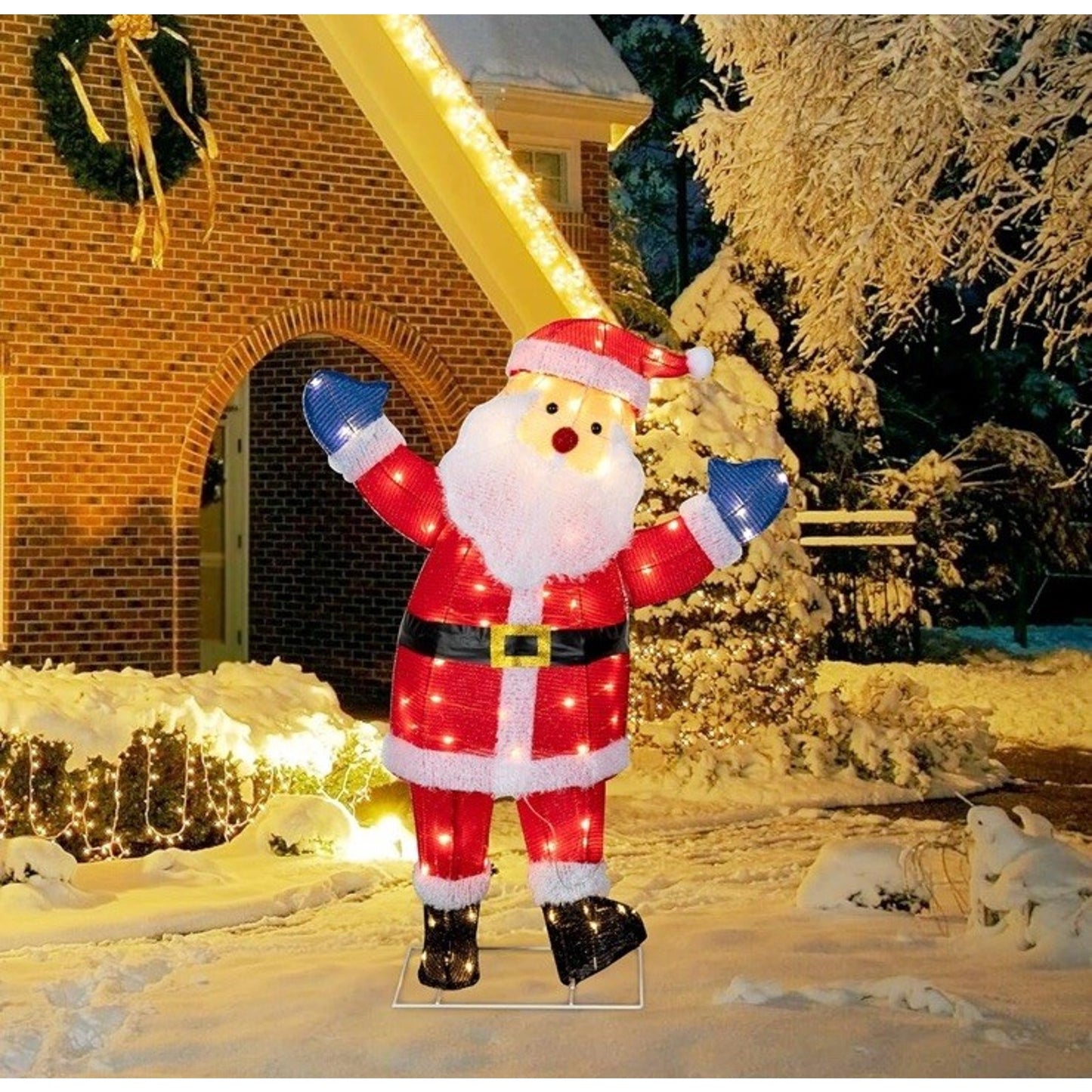 🔥LED Lighted Santa Outdoor Decoration 39” Christmas Holiday Yard Display🔥