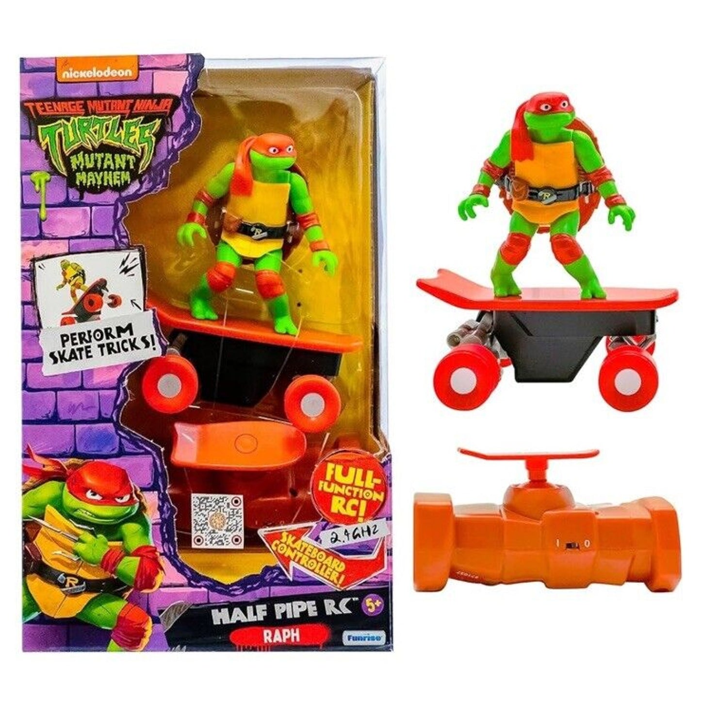 🔥Teenage Mutant Mayhem Nickelodeon Ninja Turtles Half Pipe Raph Skate RC🔥