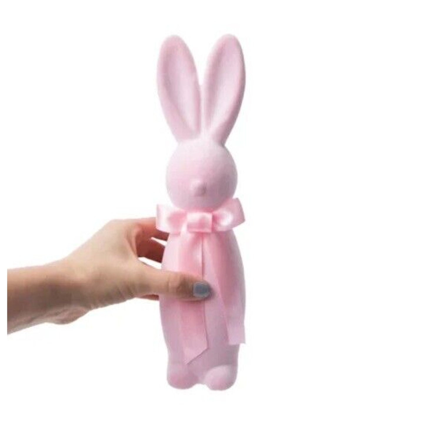 🔥Colored Flocked Easter Bunny Pink BNWT🔥