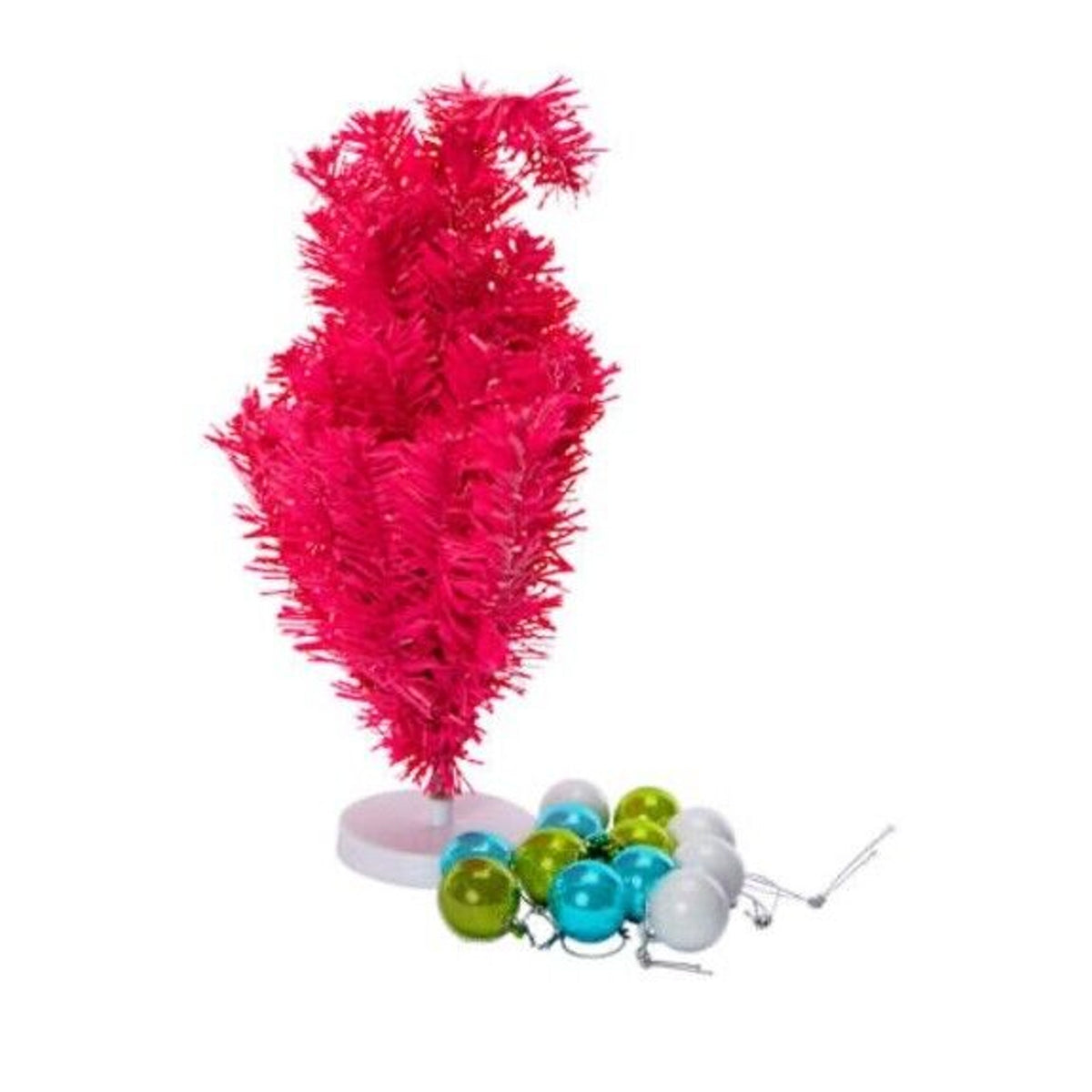 🔥Mini Desktop Christmas Tree With Ornaments 10"x12" Pink BNWT🔥