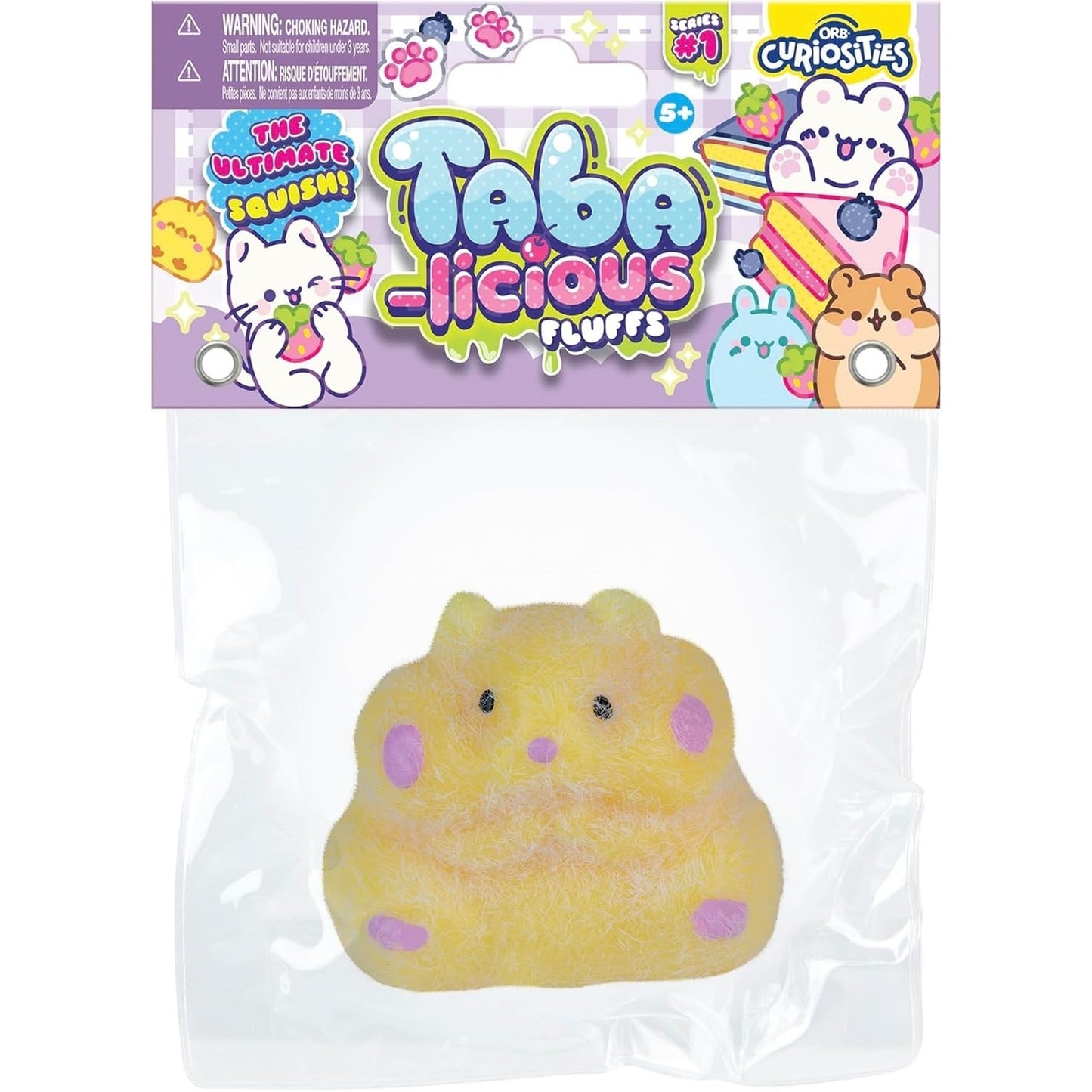 🔥Taba-Licious Curiosities Fluffs Hamster Squeeze Squishy Toy Yellow BNWT🔥