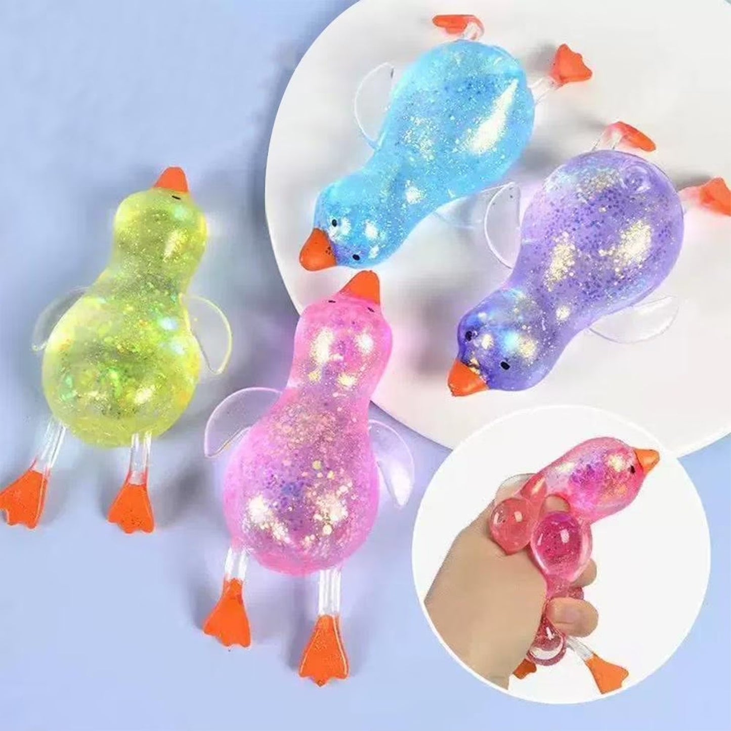 🔥Sugar Gel Squishy Duck 6 Inch Maltose Filled ORANGE Sensory Fidget Toy BNWT🔥