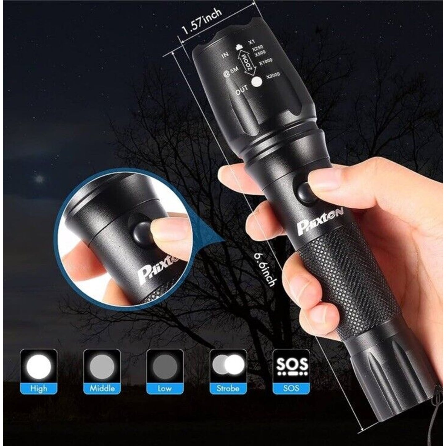🔥PHIXTON Flashlights Rechargeable LED Powerful 5000 Lumen BNWT🔥