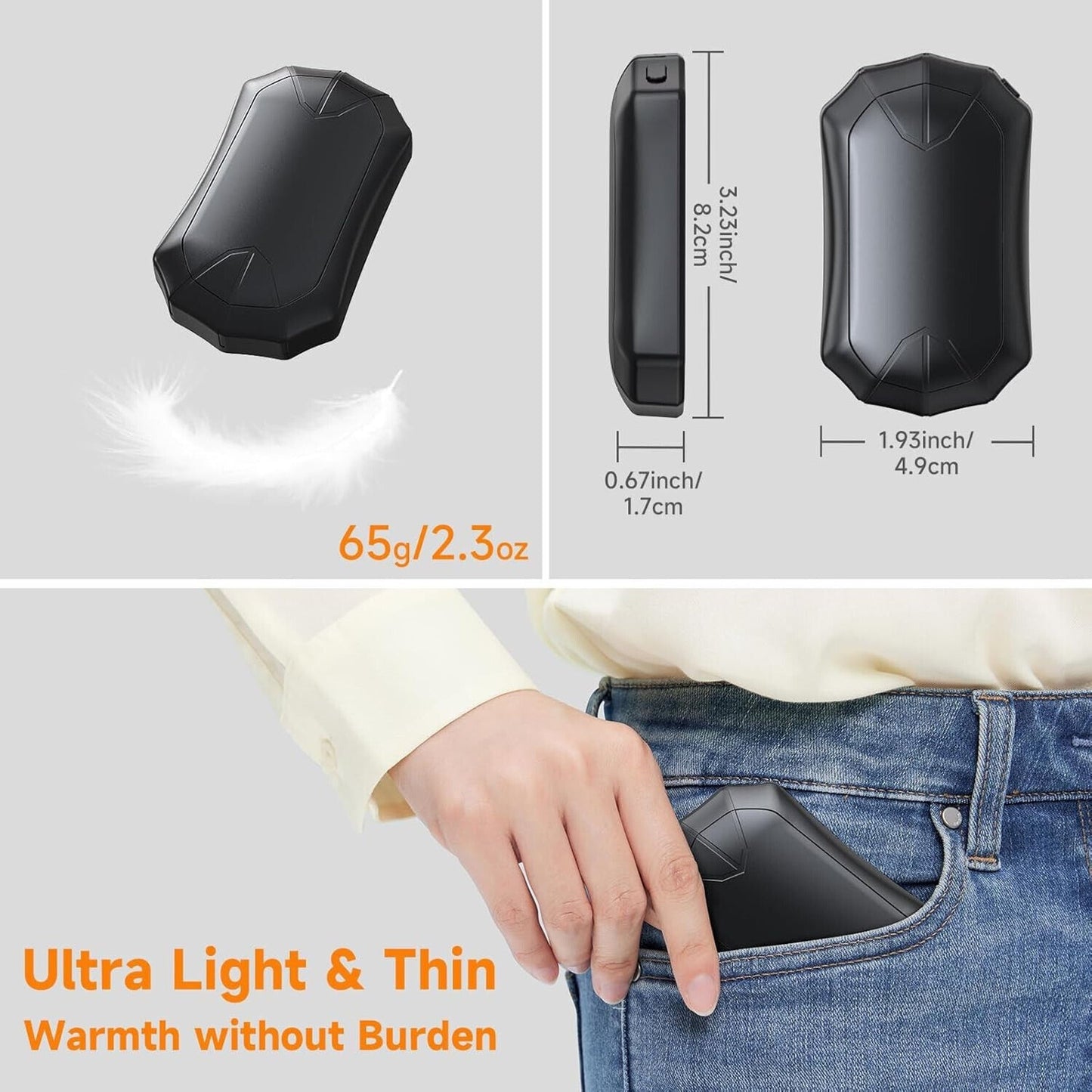 🔥Magnetic 6000mAh 2 Pack Electric Hand Warmer with 3 Levels 360° Heat BNWT🔥