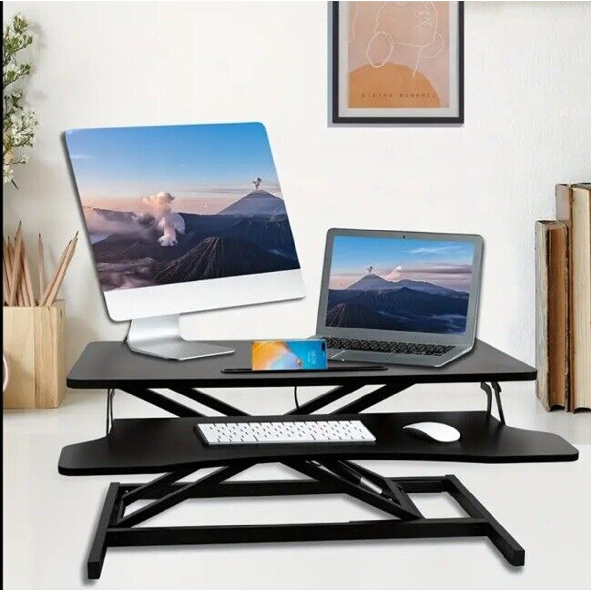 🔥Height Adjustable Standing Desk Monitor Riser Tabletop Sit/Stand Workstation🔥