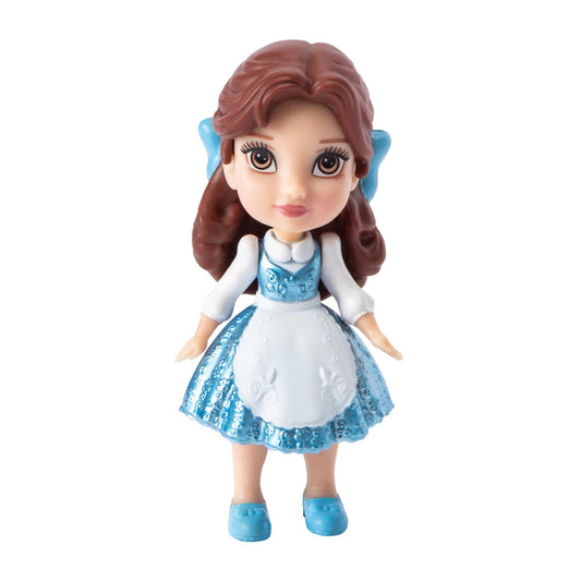 DIsney Princess Mini Belle Poseable 3" Doll Sparkle Glitter Blue Outfit BNWT🔥