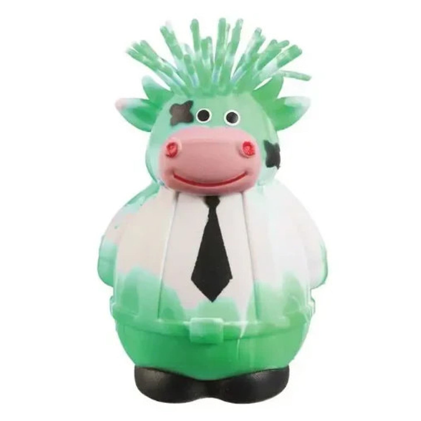 🔥Ja-Ru Irre-Squish-Tible! 4" Corporate Cow Squeeze Toy GREEN/WHITE BNWT🔥