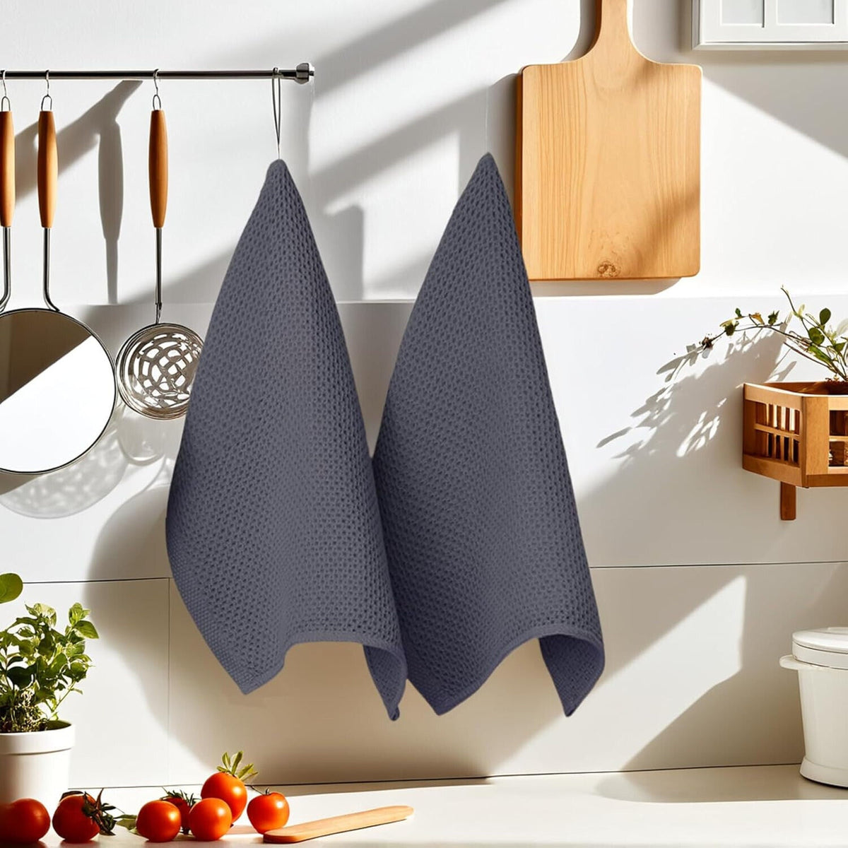 🔥Cotton Waffle Weave Kitchen Dish Cloths Quick Drying Dish Towels 2X12 2PK NWT