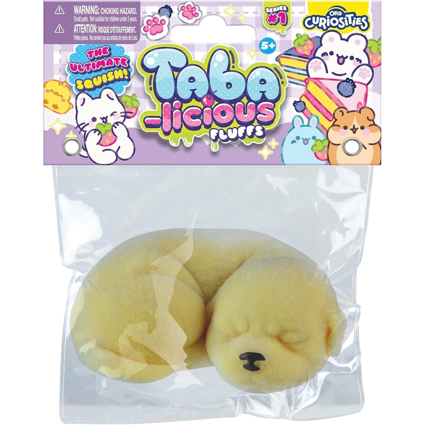 🔥Taba-Licious Curiosities Fluffs Dog Squeeze Squishy Toy Yellow BNWT🔥