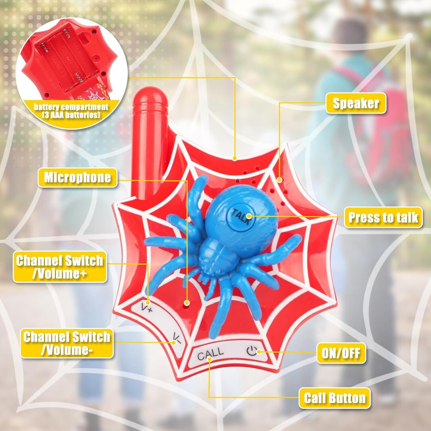 🔥Walkie Talkies for Kids Spidertoy BNWT🔥