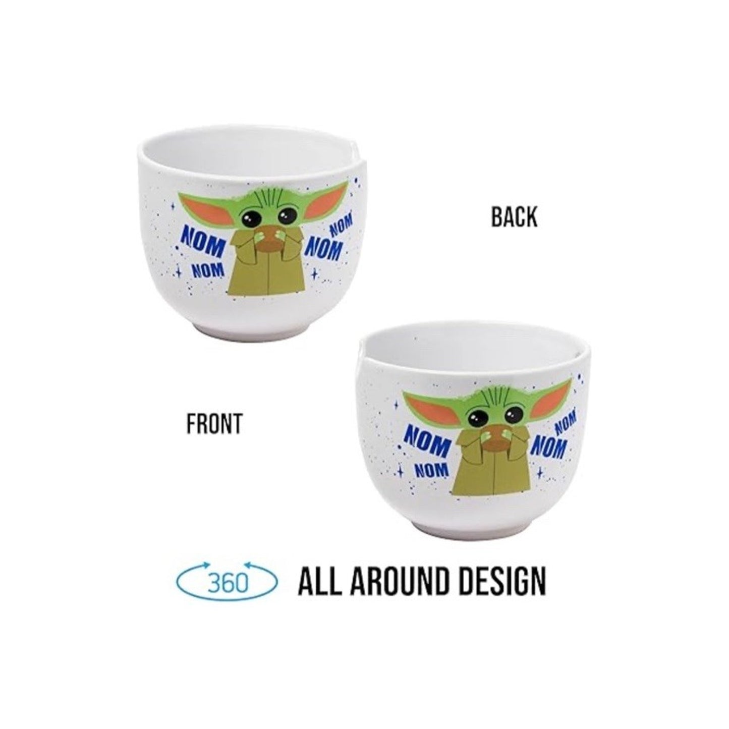 🔥Star Wars Mandalorian the child Ramen Bowl With Chopsticks Grogu Baby Yoda🔥