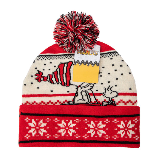 🔥Peanuts SNOOPY Christmas Holiday Pom Beanie BNWT🔥
