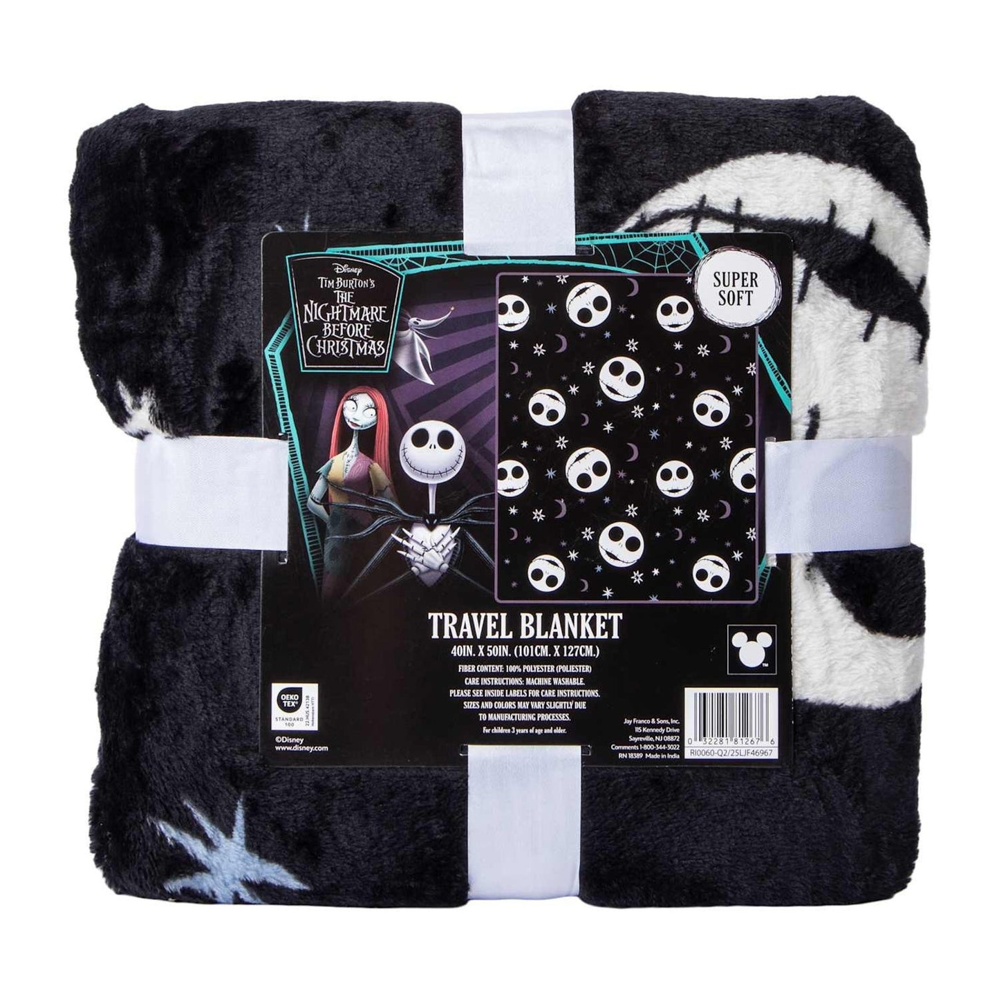 🔥Tim Burton's The Nightmare Before Christmas Fleece Throw 40x50" BNWT🔥