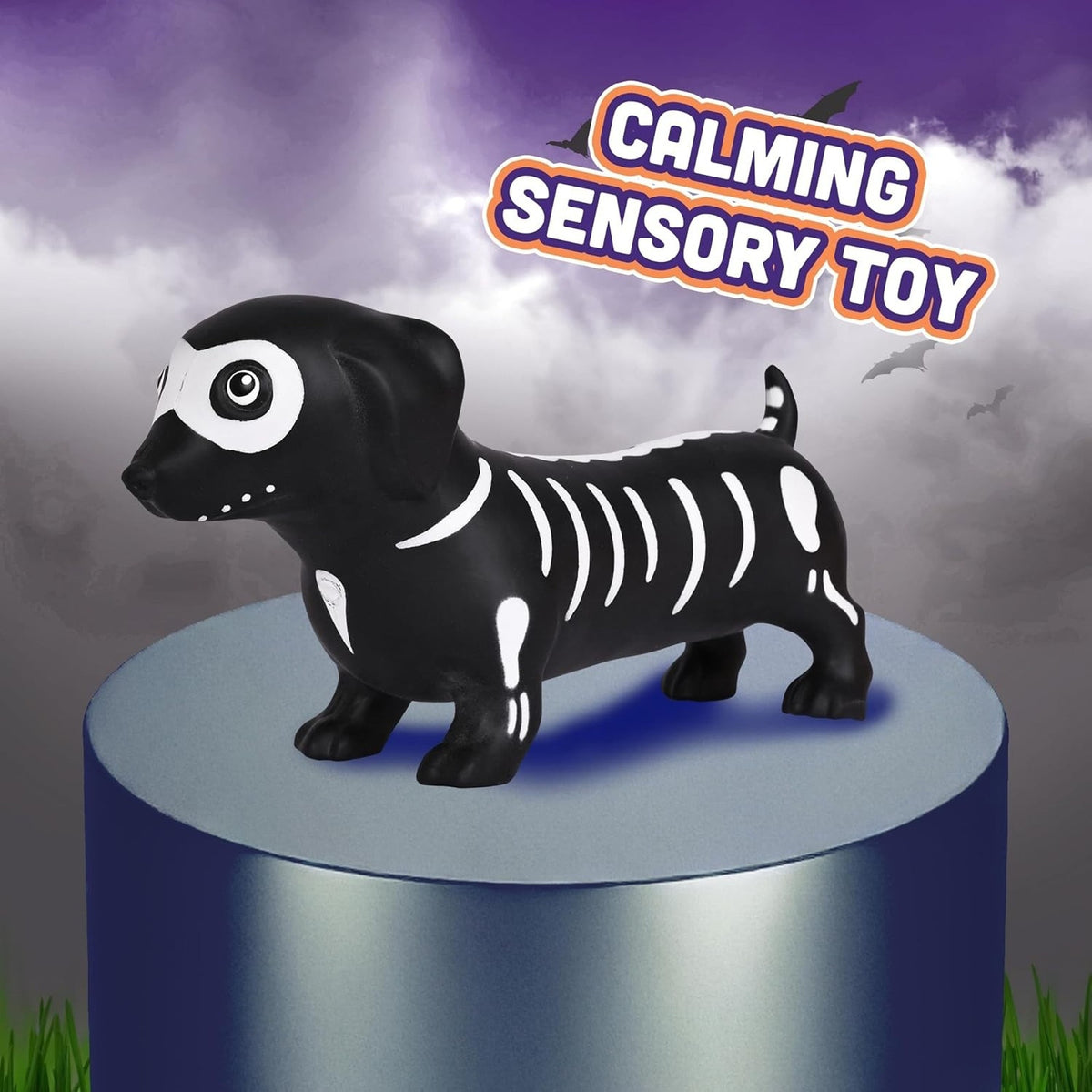 🔥Toymendous Squishy Weenie Dog Skeleton Halloween Squishy Sunny Days BNWT🔥